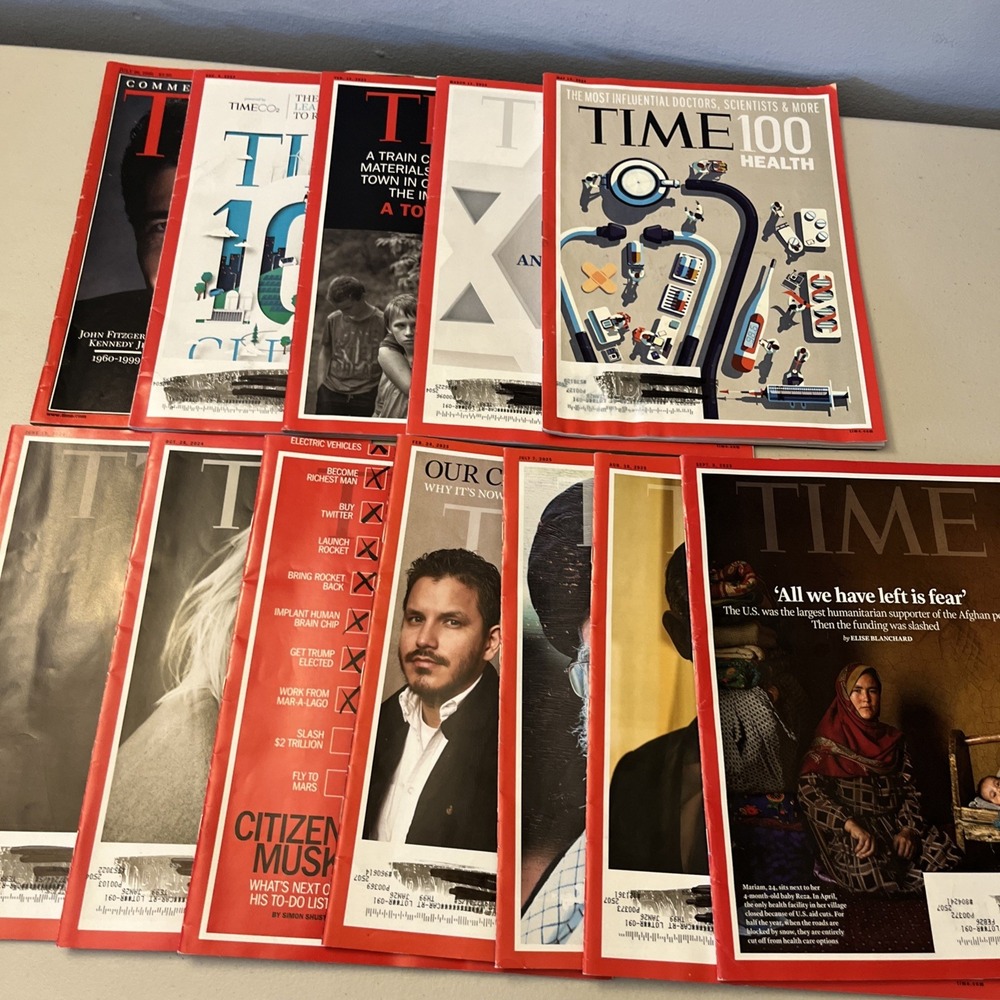 Mixed Lot of 12‎ Time Magazine Issues  2024/2025 1999, 2023